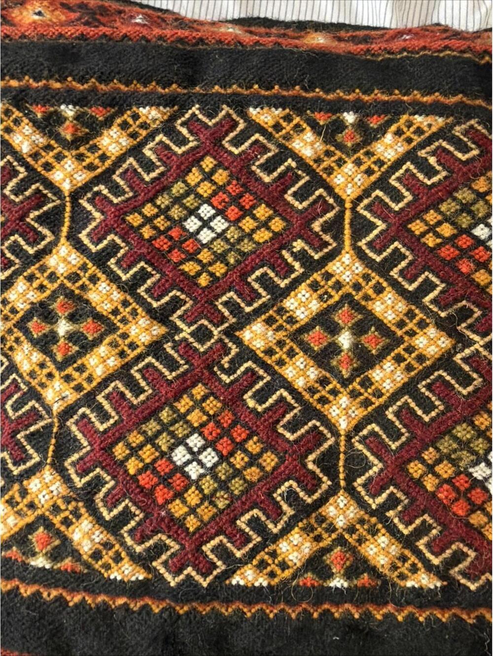 Vtg 20x15” Wool Ethnic Tribal Southwestern Cowboy Kilim Lumbar Throw Pillow Pair - Picture 3 of 7